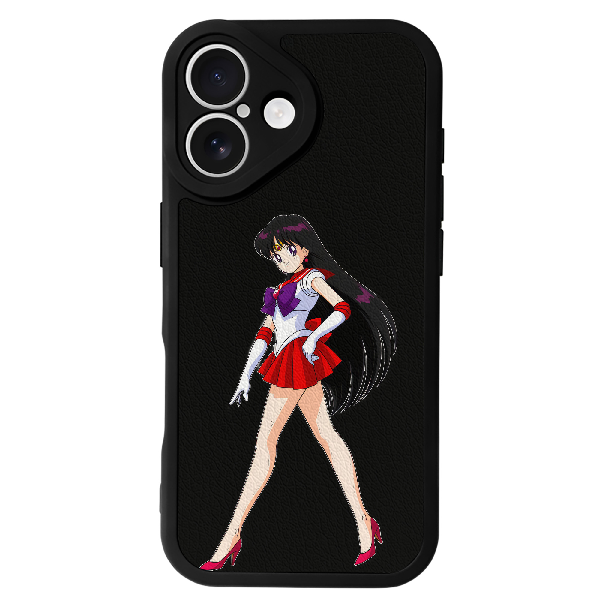 （画像用） 美少女戦士セーラームーン 火野レイ ひの レイ Sailor Moon Hino Rei （セーラーマーズ,Sailor Mars） 【iPhone 16シリーズ対応】シリコンスマホケース（レザー調） 材質：シリコン